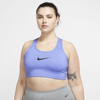 Maieu Nike Swoosh Medium-Support (Plus Size) Dama Albastri Negrii | WFSO-26513